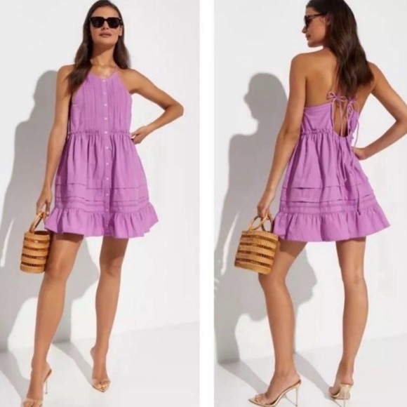 Free People Dresses & Skirts - Free People Desert Days Babydoll Mini Dress in Dramatic Orchid NWT